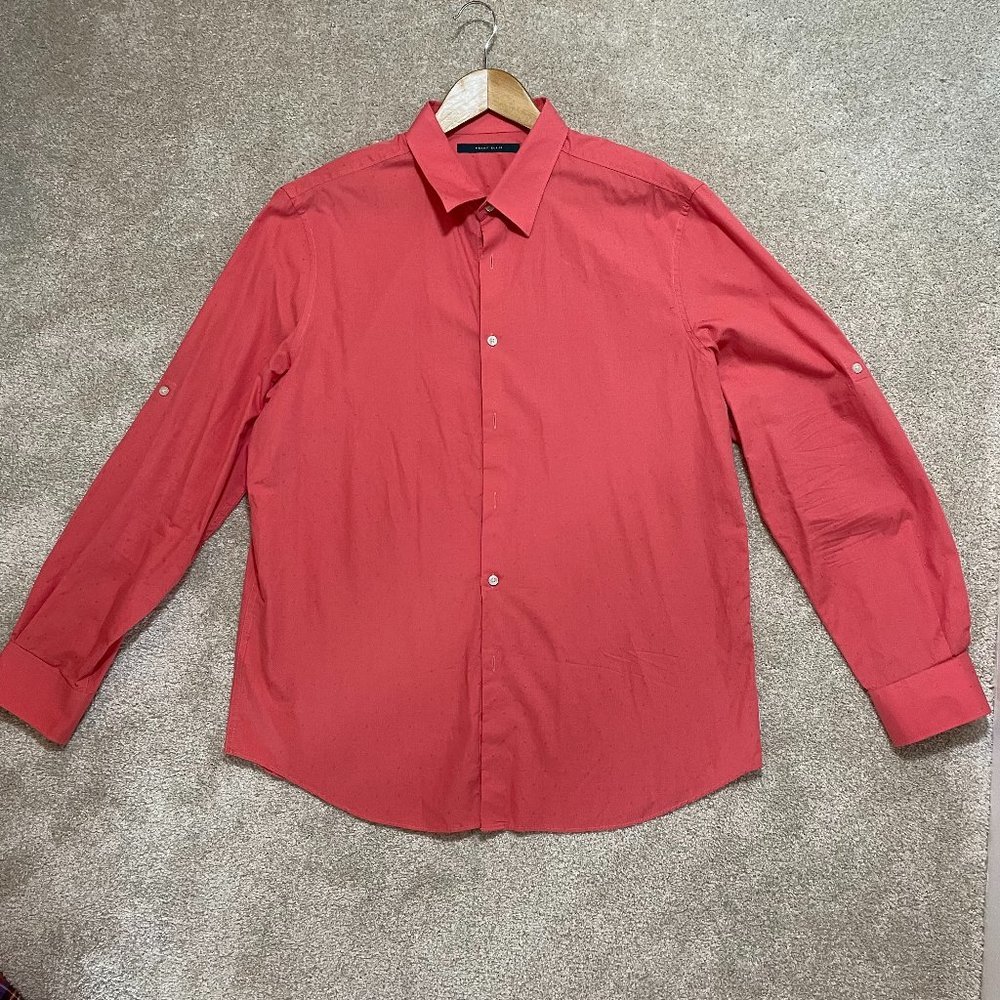Perry Ellis long sleeve Salmon button down shirt